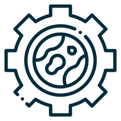 gear icon with organic shapes in the center