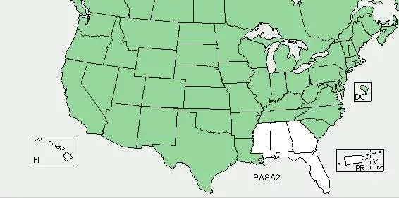 map of North American range of wild parsnip